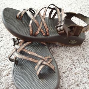 Brown and Cherry Blossom Chaco ZX2 Sandals